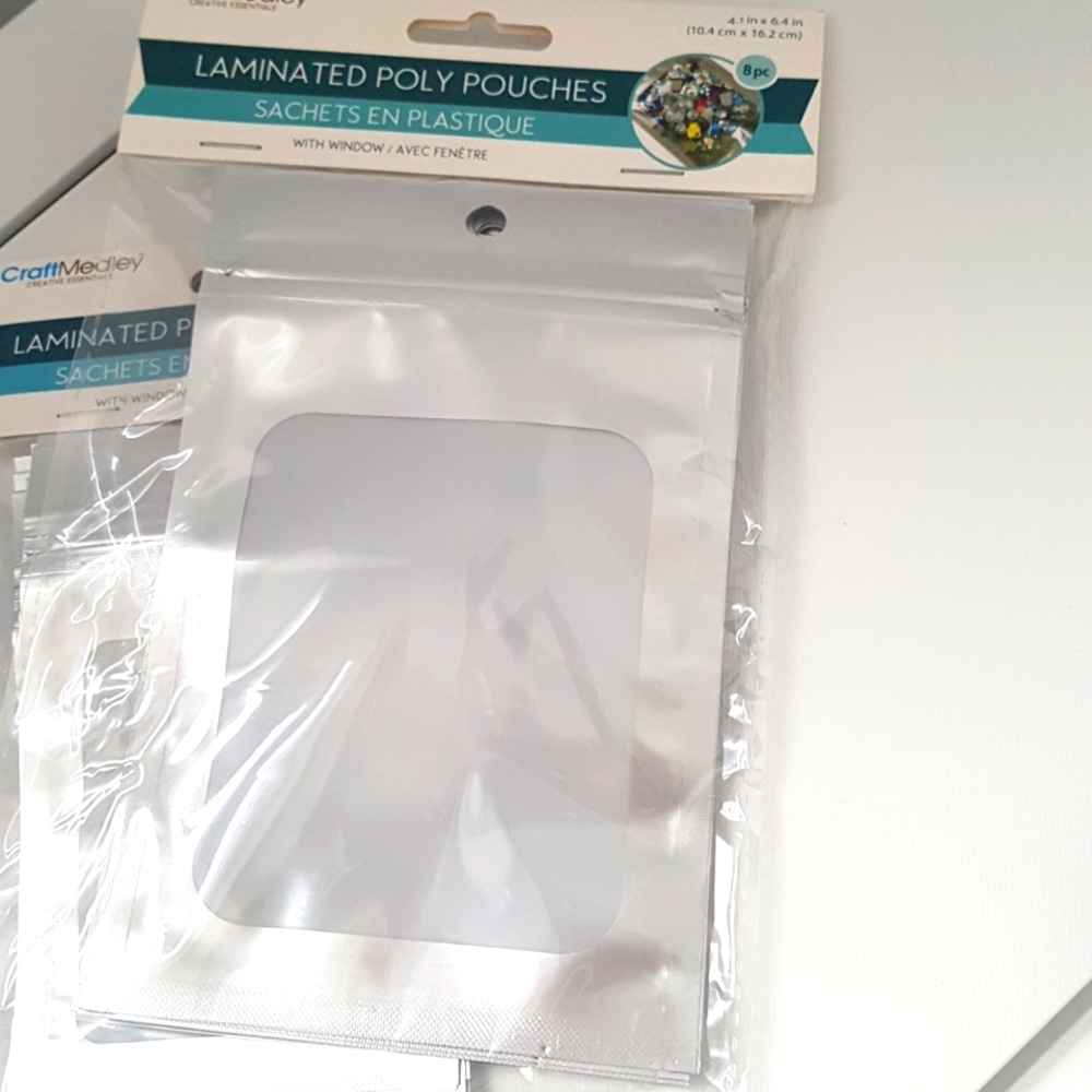 8 pcs Silver Laminated Poly Pouches 4.1"x6.4" in.